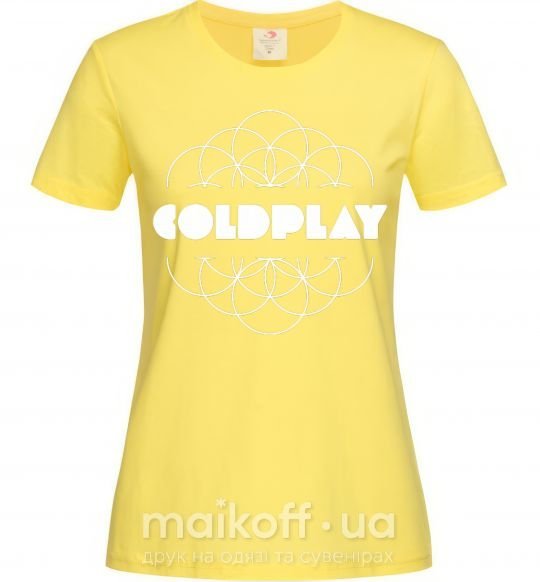Женская футболка Coldplay white logo Лимонный фото