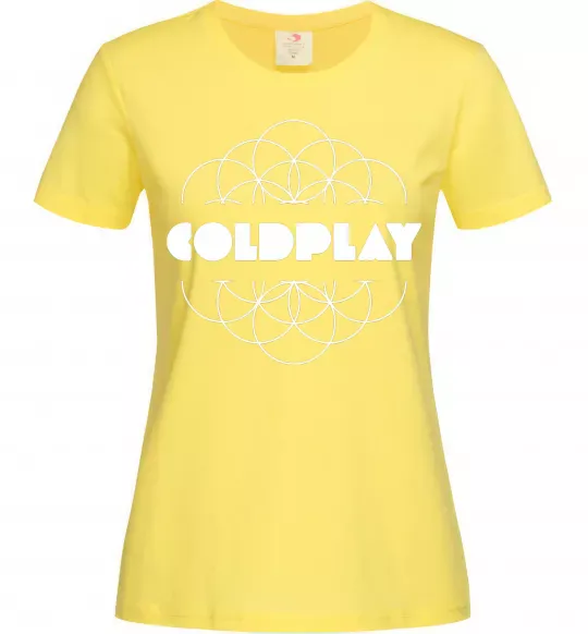 Жіноча футболка Coldplay white logo Лимонний фото