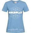 Жіноча футболка Coldplay white logo Блакитний фото