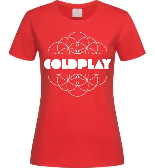 Жіноча футболка Coldplay white logo Червоний фото