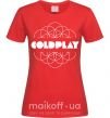 Жіноча футболка Coldplay white logo Червоний фото
