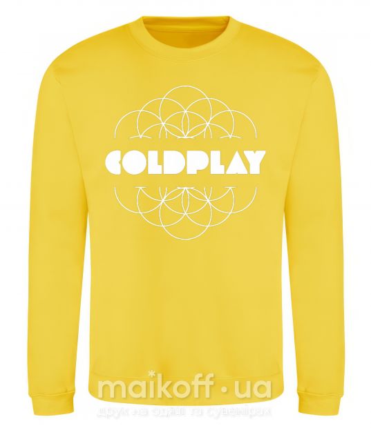 Світшот Coldplay white logo Сонячно жовтий фото