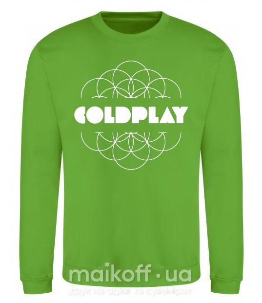 Свитшот Coldplay white logo Лаймовый фото