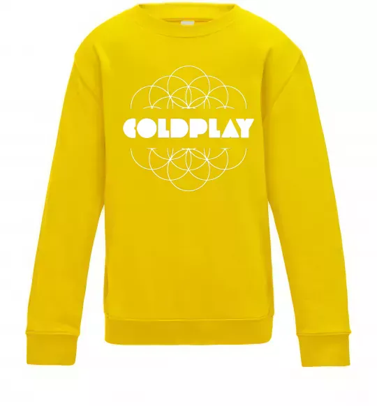 Дитячий світшот Coldplay white logo Сонячно жовтий фото