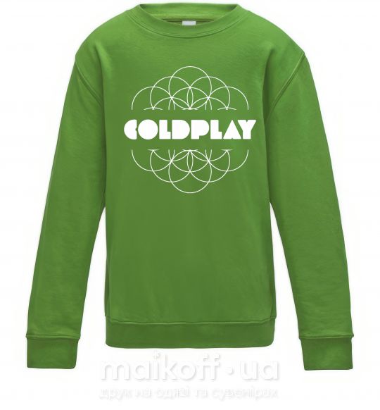 Дитячий світшот Coldplay white logo Лаймовий фото