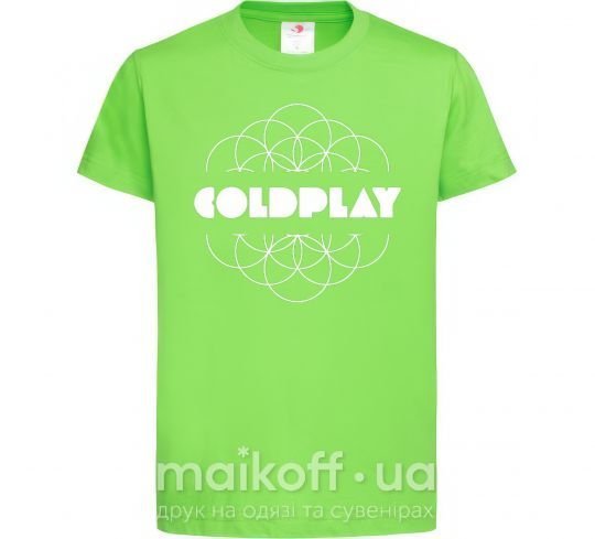 Детская футболка Coldplay white logo Лаймовый фото