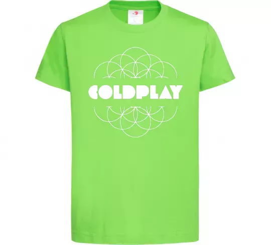 Дитяча футболка Coldplay white logo Лаймовий фото