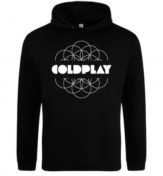 Мужская толстовка (худи) Coldplay white logo Черный фото