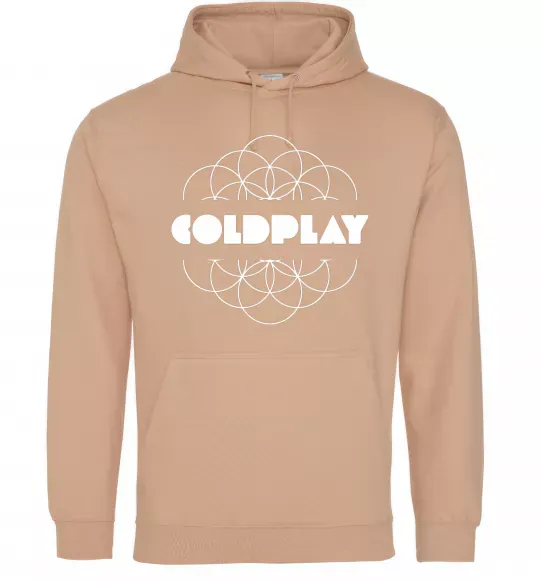 Женская толстовка (худи) Coldplay white logo Песочный фото