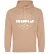 Женская толстовка (худи) Coldplay white logo Песочный фото