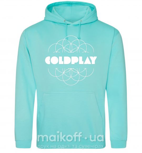 Женская толстовка (худи) Coldplay white logo Мятный фото