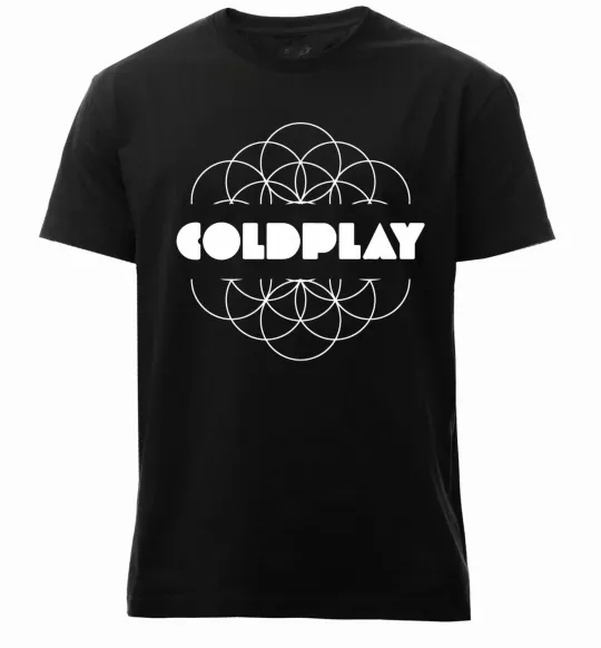 Мужская премиум футболка Coldplay white logo Черный фото