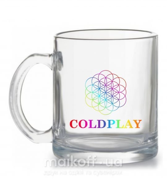 Чашка стеклянная Coldplay logo Прозрачный фото
