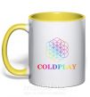 Чашка з кольоровою ручкою Coldplay logo Сонячно жовтий фото