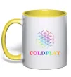 Чашка с цветной ручкой Coldplay logo Лимонный фото