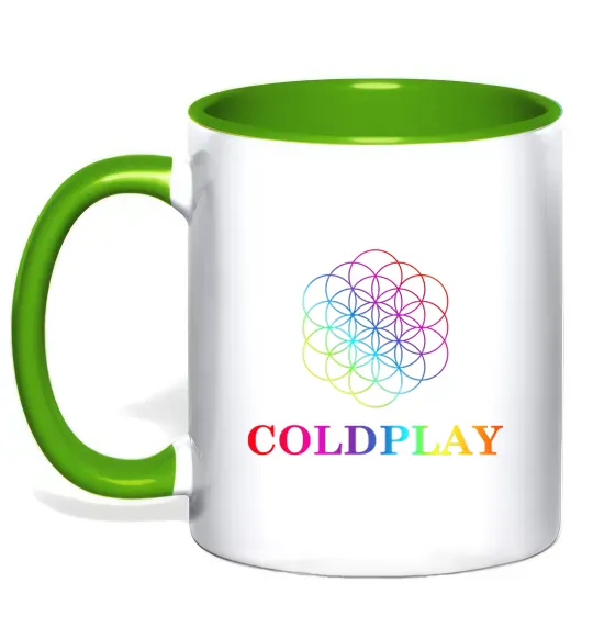 Чашка с цветной ручкой Coldplay logo Зеленый фото
