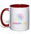 Чашка з кольоровою ручкою Coldplay logo Червоний фото