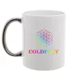 Чашка с цветной ручкой Coldplay logo Серебро фото
