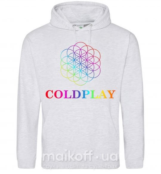 Мужская толстовка (худи) Coldplay logo Серый меланж фото