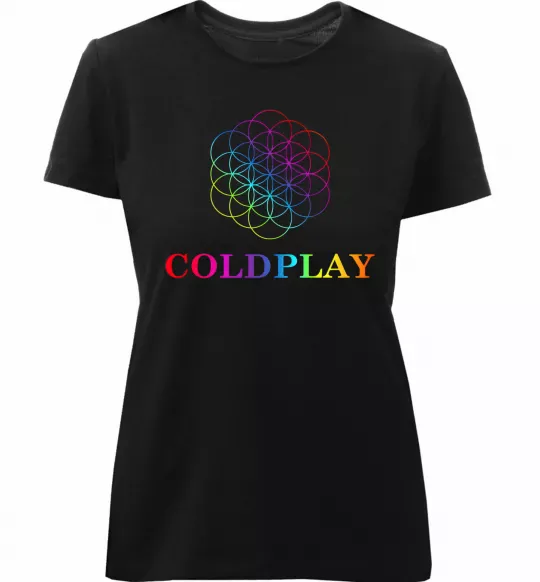 Женская премиум футболка Coldplay logo Черный фото