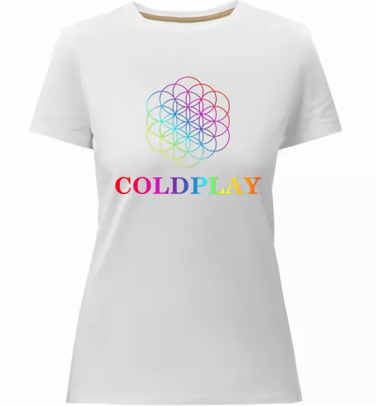 Женская премиум футболка Coldplay logo Белый фото