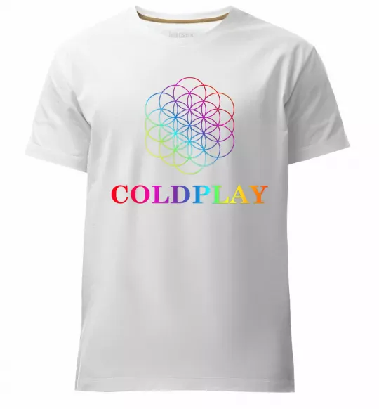 Мужская премиум футболка Coldplay logo Белый фото