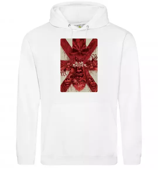 Мужская толстовка (худи) Iron maiden print Белый фото