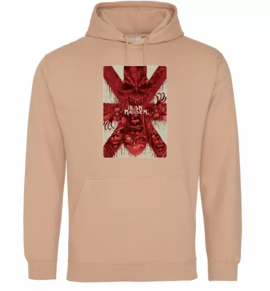 Мужская толстовка (худи) Iron maiden print Песочный фото