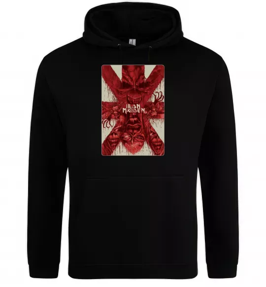 Женская толстовка (худи) Iron maiden print Черный фото