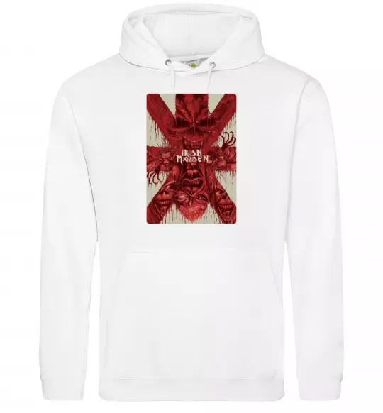 Женская толстовка (худи) Iron maiden print Белый фото