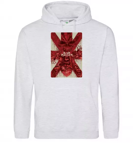 Женская толстовка (худи) Iron maiden print Серый меланж фото