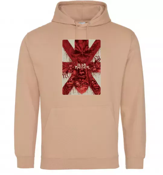 Женская толстовка (худи) Iron maiden print Песочный фото