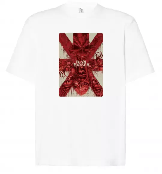 Футболка Оверсайз Iron maiden print Белый фото