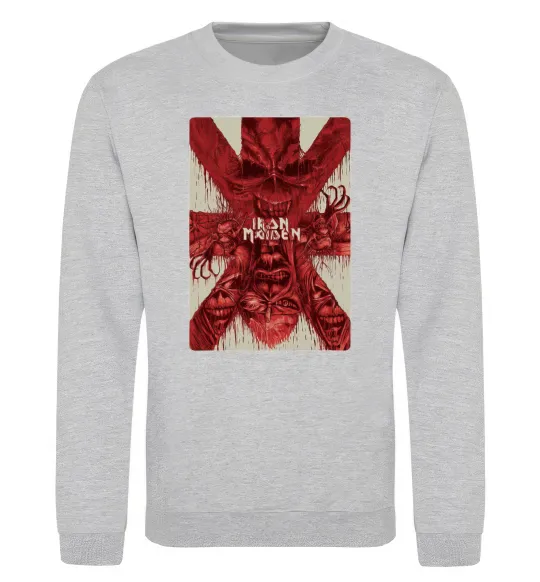 Свитшот Iron maiden print Серый меланж фото