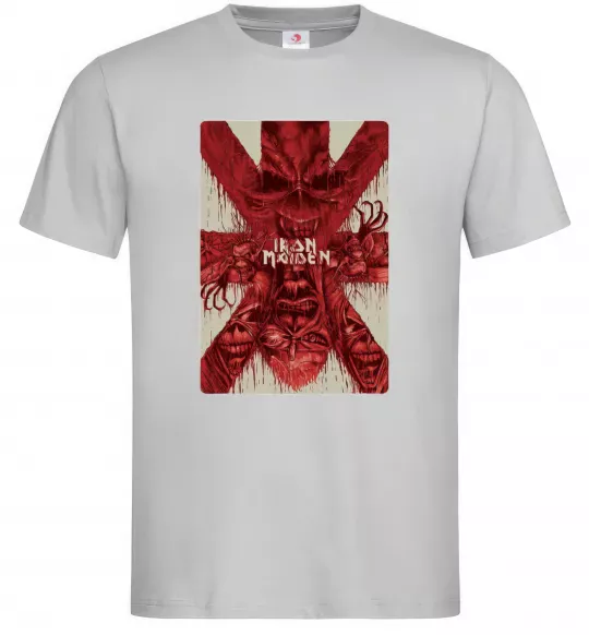 Мужская футболка Iron maiden print Серый фото