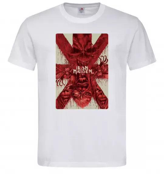 Мужская футболка Iron maiden print Белый фото