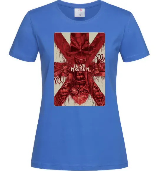 Жіноча футболка Iron maiden print Яскраво-синій фото