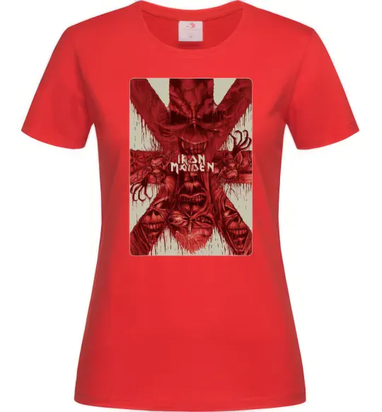 Жіноча футболка Iron maiden print Червоний фото