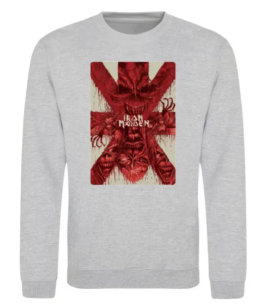 Свитшот Iron maiden print Серый меланж фото