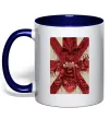 Чашка с цветной ручкой Iron maiden print Глубокий темно-синий фото