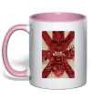 Чашка с цветной ручкой Iron maiden print Нежно розовый фото