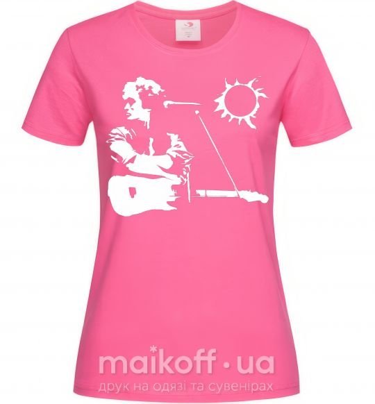 Жіноча футболка Цой Кино Яскраво-рожевий фото