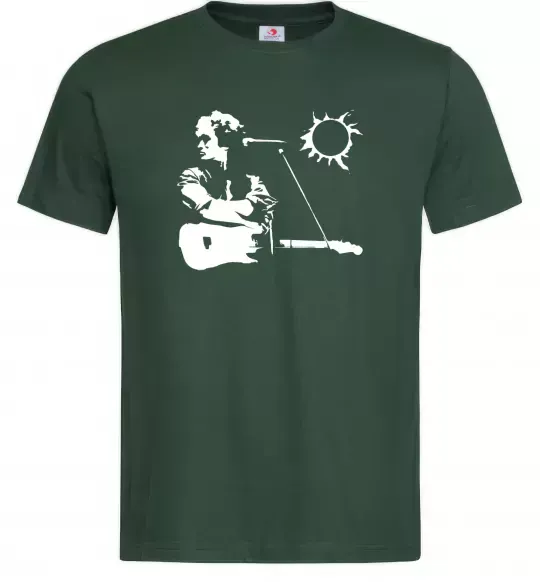 Чоловіча футболка Цой Кіно Темно-зелений фото