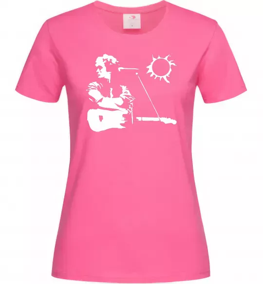 Жіноча футболка Цой Кіно Яскраво-рожевий фото