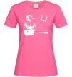Жіноча футболка Цой Кіно Яскраво-рожевий фото
