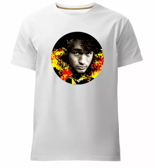 Мужская премиум футболка Віктор Цой Белый фото