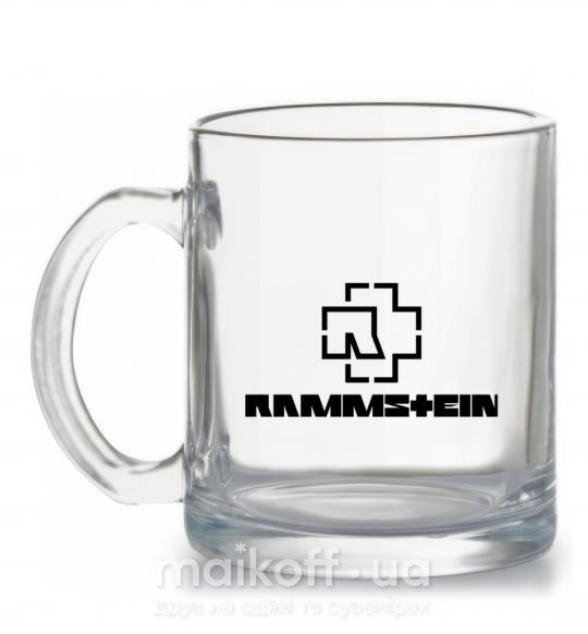 Чашка скляна Rammstein logo Прозорий фото