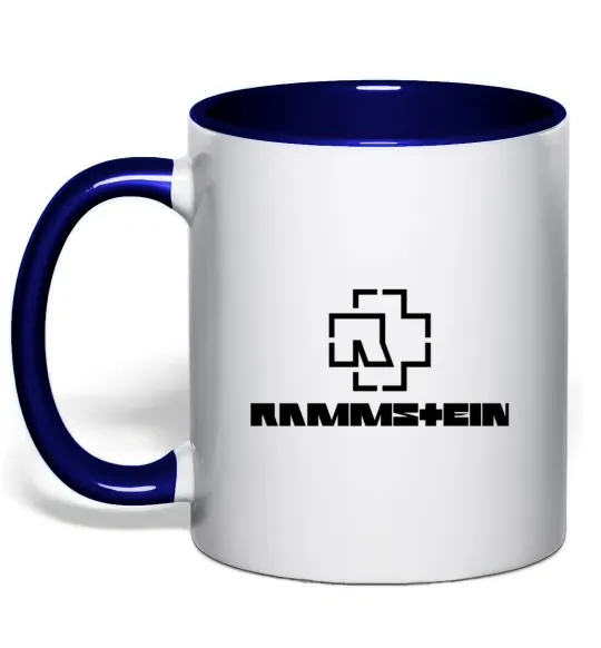 Чашка з кольоровою ручкою Rammstein logo Глибокий темно-синій фото