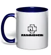 Чашка з кольоровою ручкою Rammstein logo Глибокий темно-синій фото