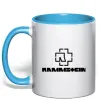 Чашка з кольоровою ручкою Rammstein logo Блакитний фото